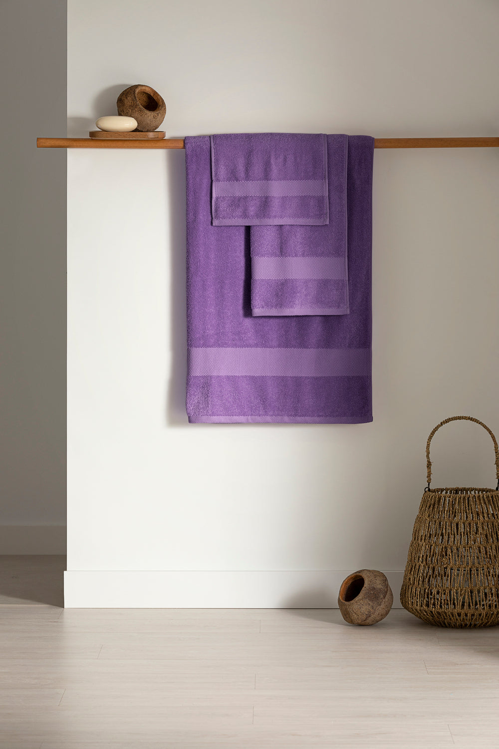 Set 3 Toalla Algodon 500 Gr 70X140 Cm 168 Lila