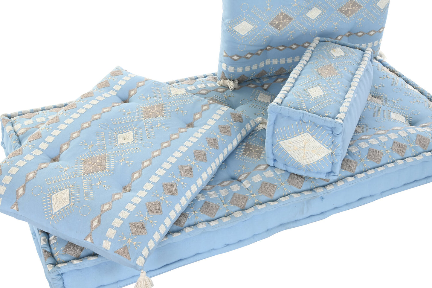 SILLON SET 4 ALGODON 150X74X14 BORDADO 4 SURT.