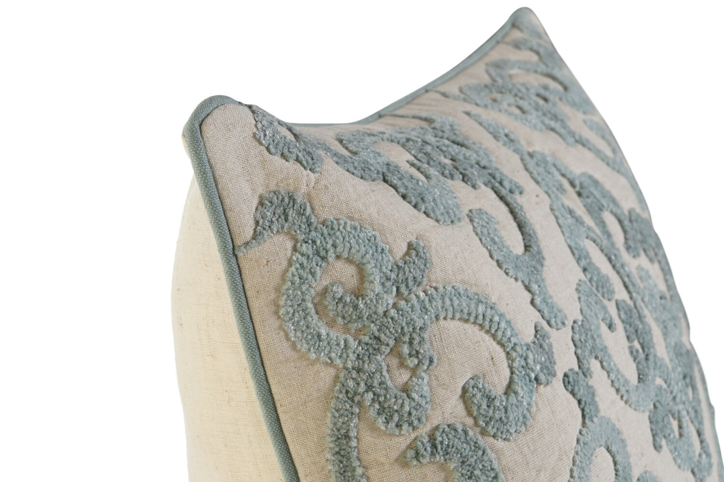 FUNDA COJIN ALGODON 50X1X50 BORDADO AZUL