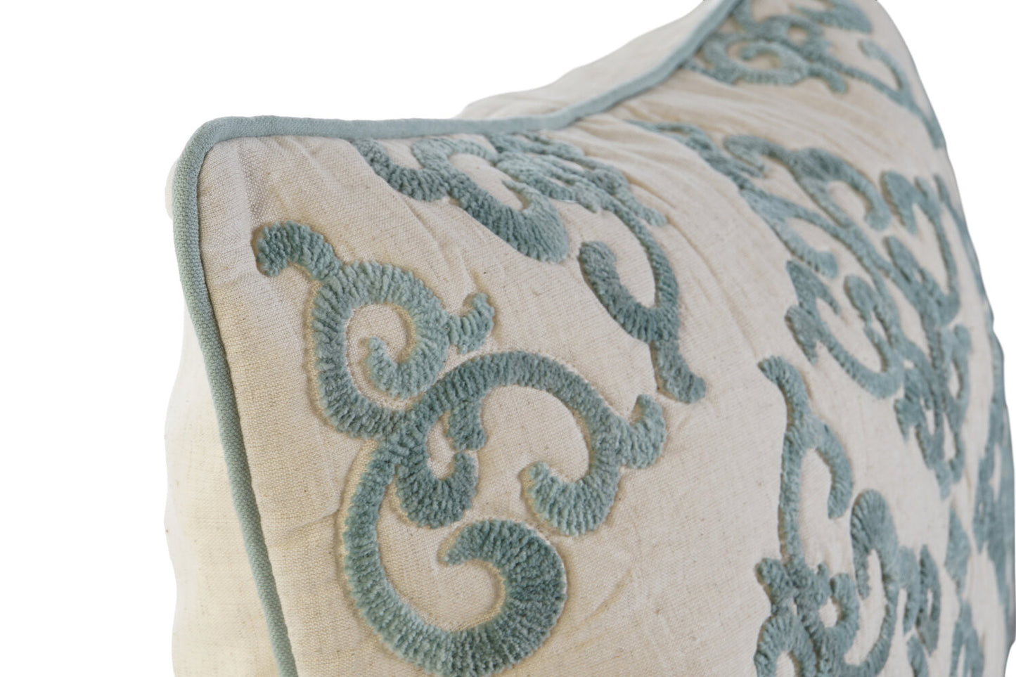 FUNDA COJIN ALGODON 60X1X40 BORDADO AZUL