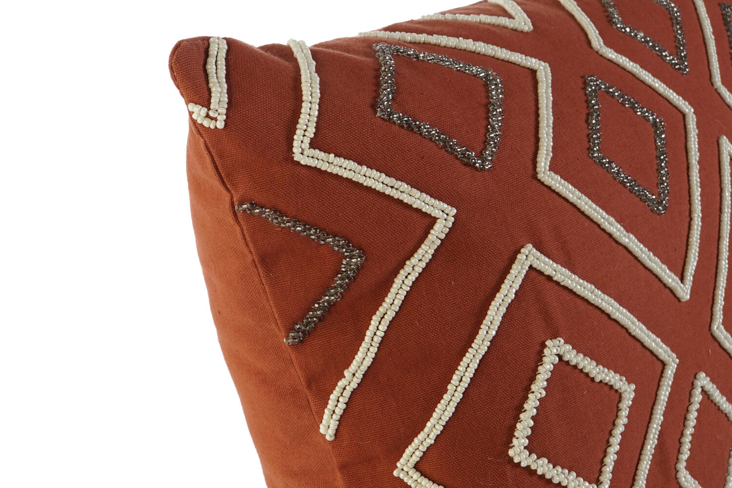 FUNDA COJIN ALGODON 60X1X40 GEOMETRICO TERRACOTA