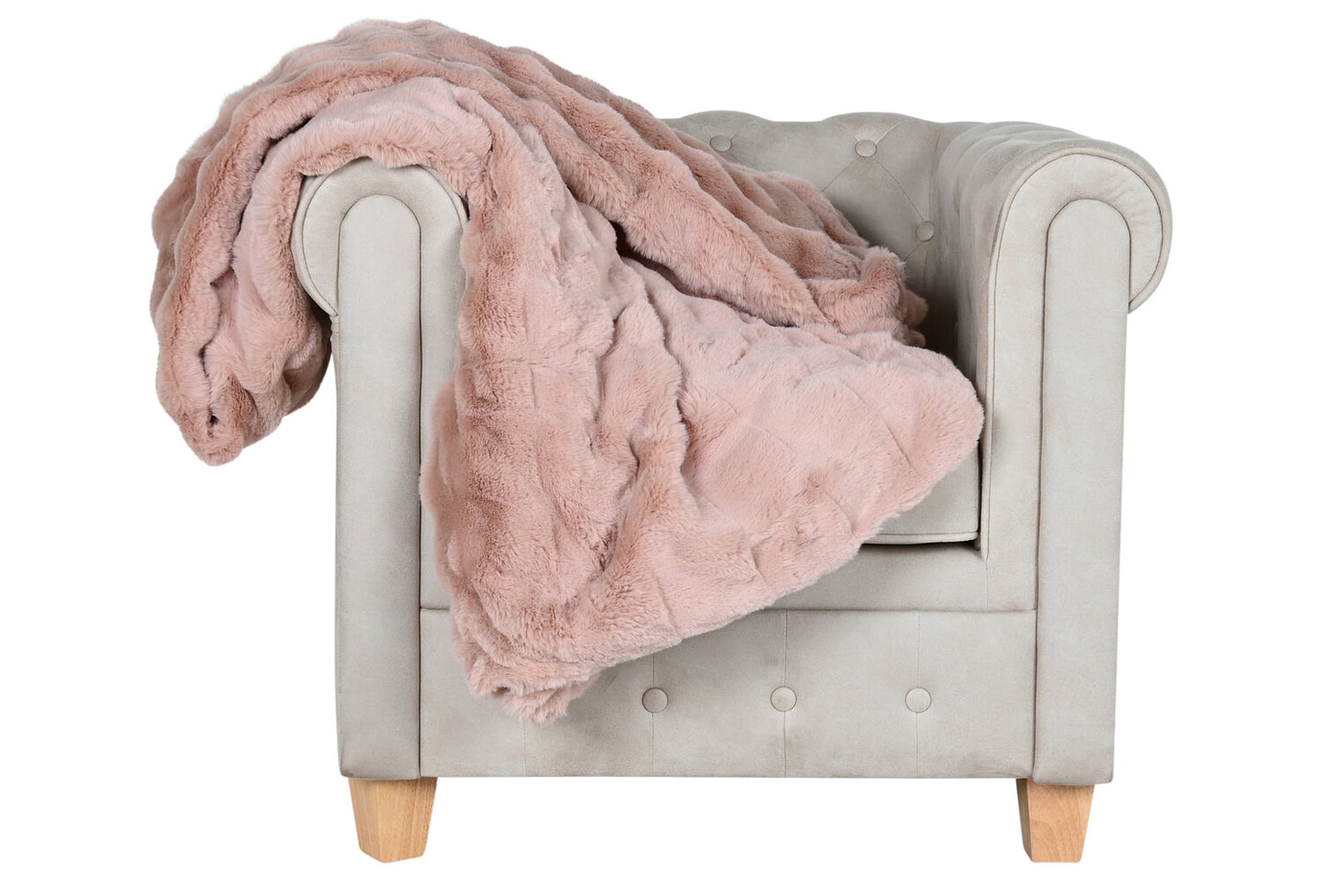MANTA POLIESTER 220X240X1 800 GSM CAMA ROSA PALO