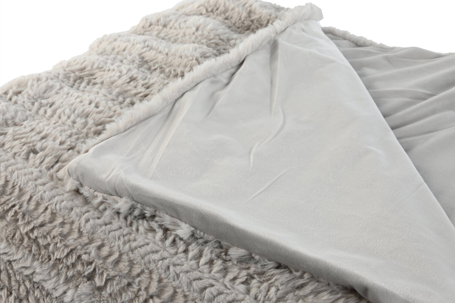 MANTA POLIESTER 220X240X1 580 GSM CAMA GRIS CLARO