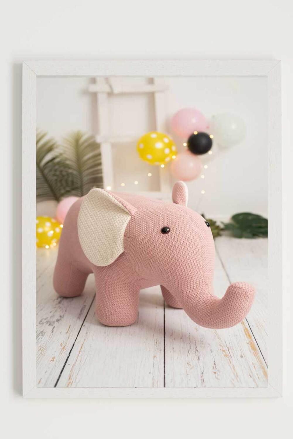 Cuadro infantil elefante rosa