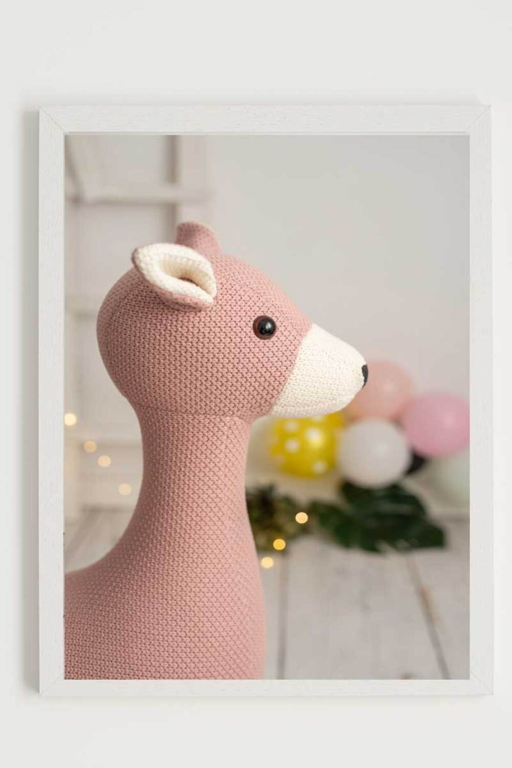 Cuadro infantil ciervo rosa