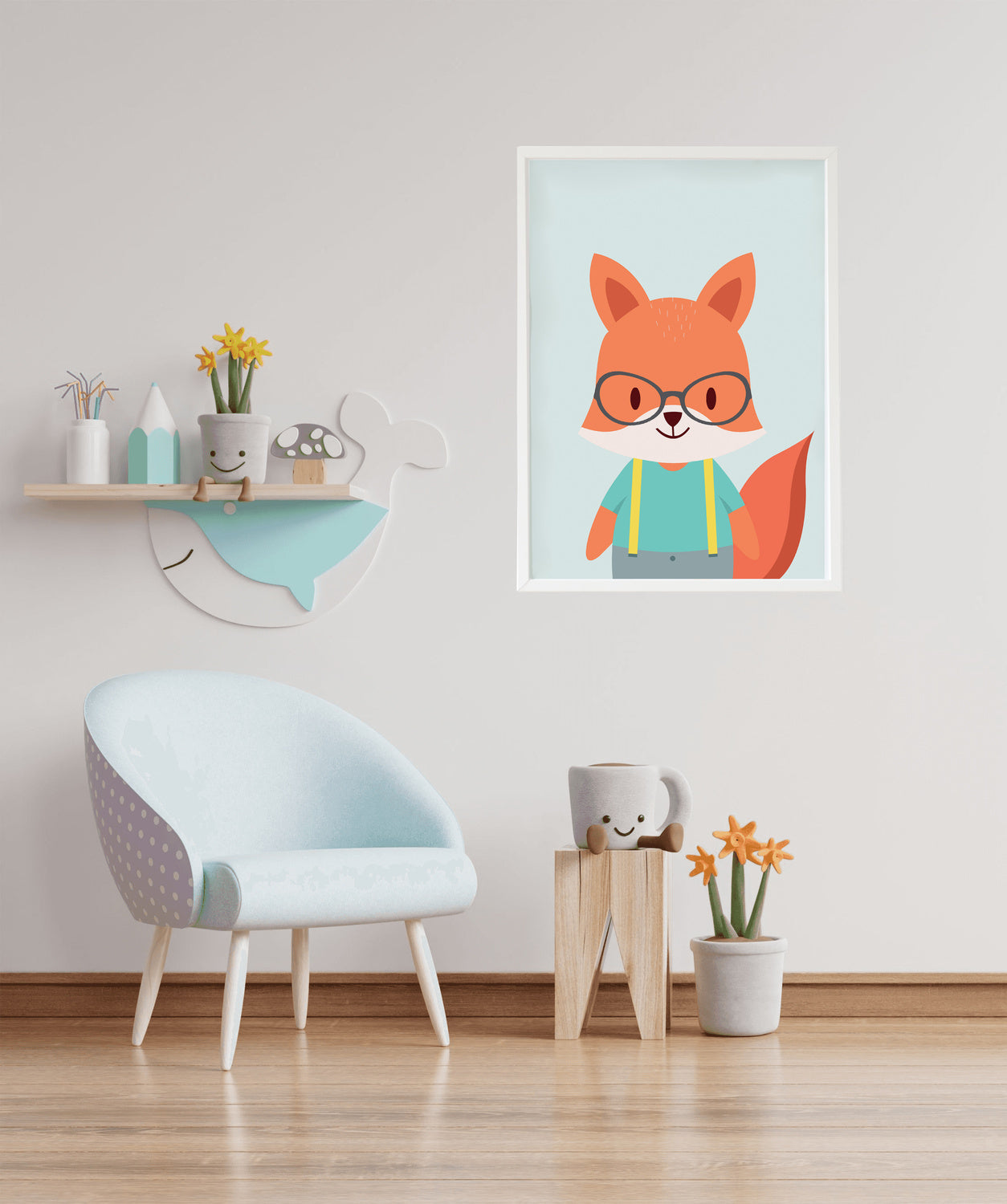 Cuadro infantil zorro marron