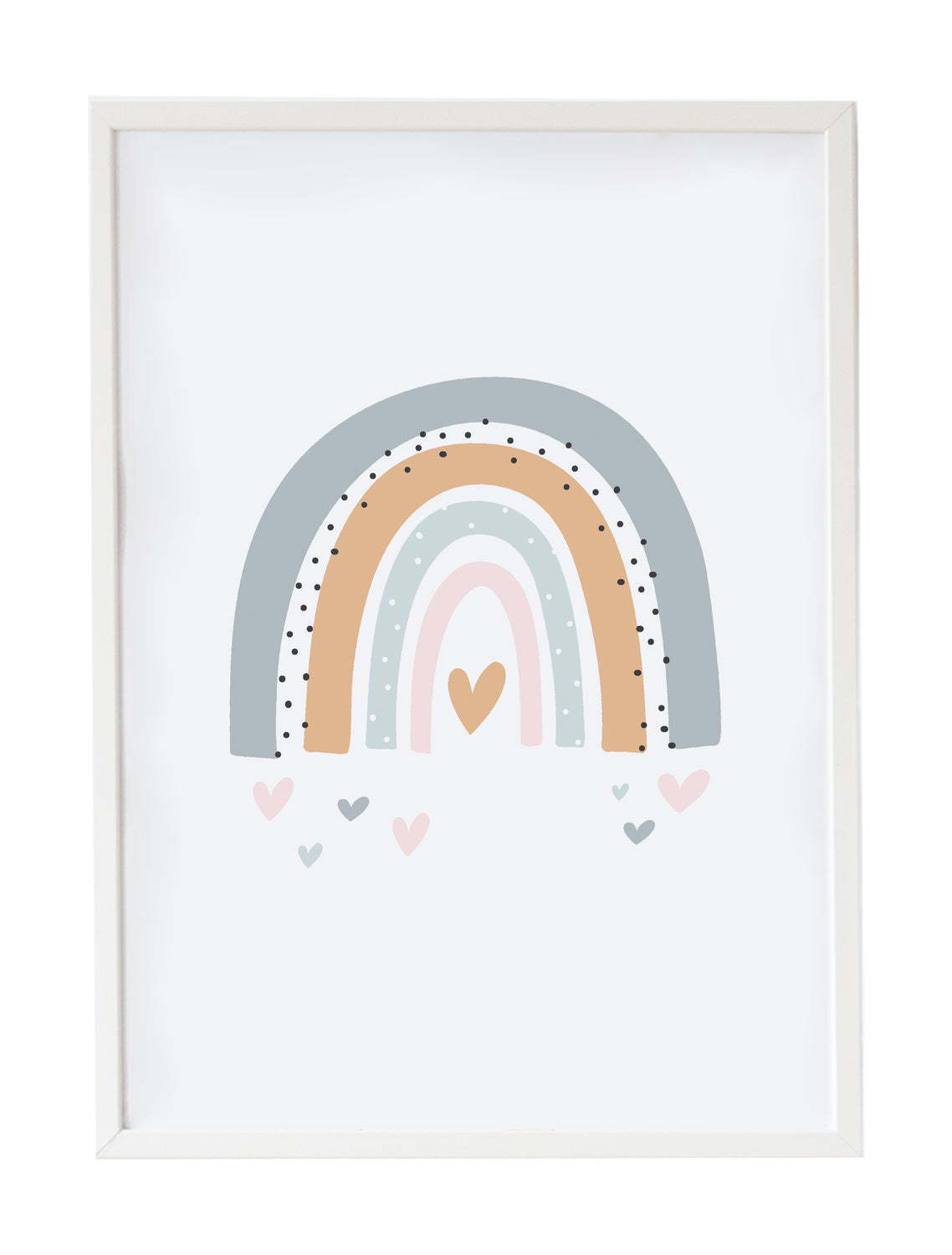 Cuadro infantil arcoiris gris