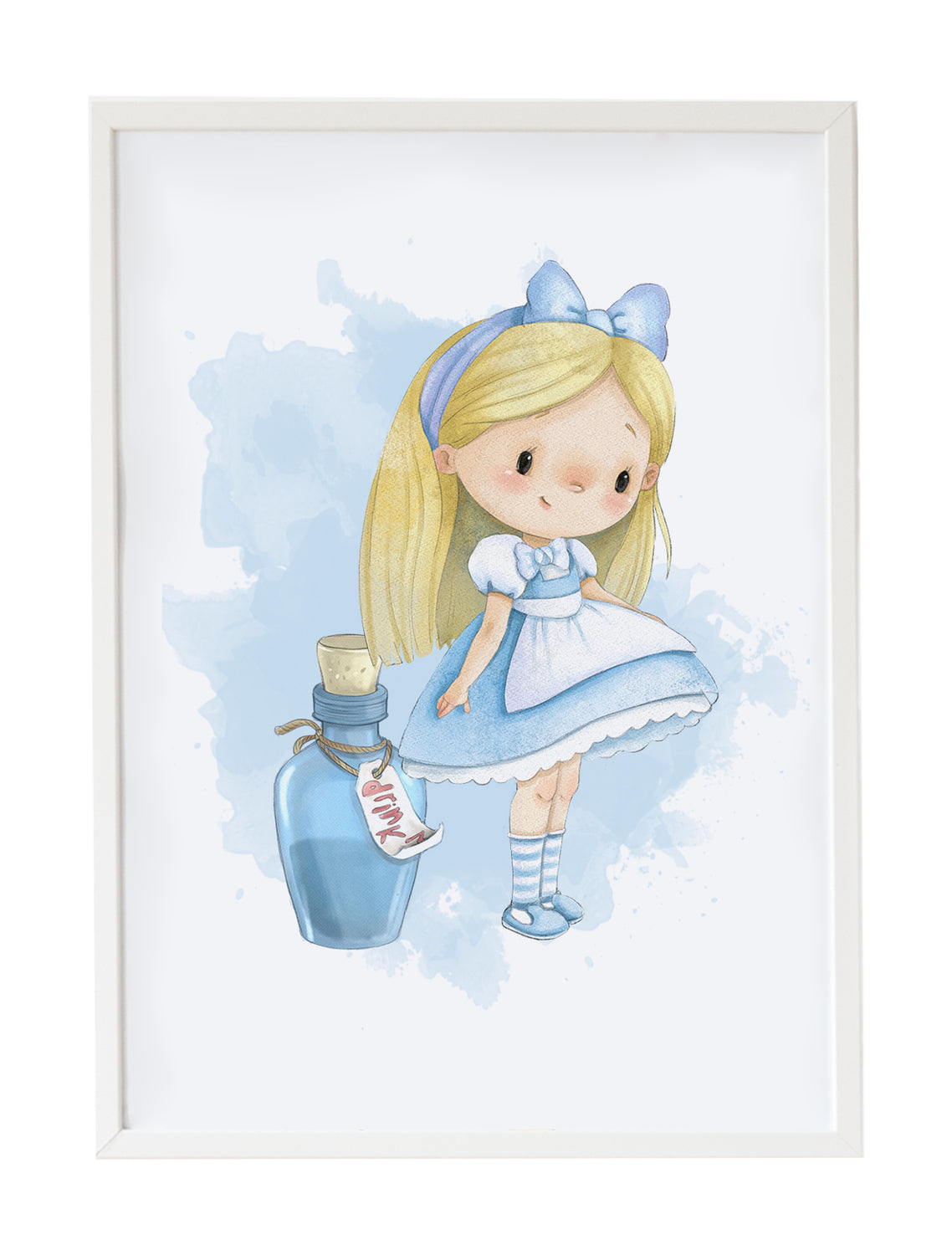 Cuadro infantil Alicia con pocima azul