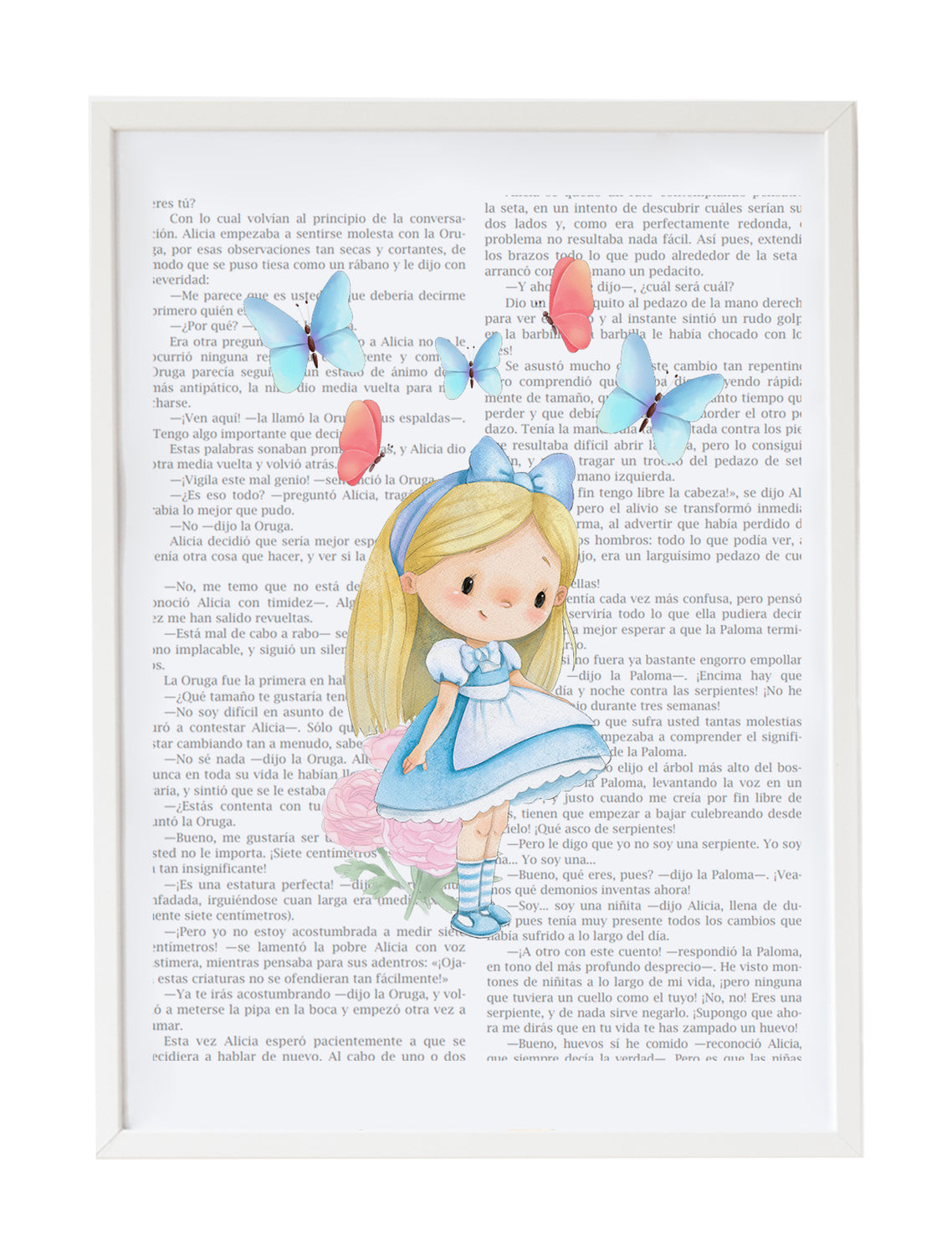 Cuadro infantil Alicia con fondo cuadro