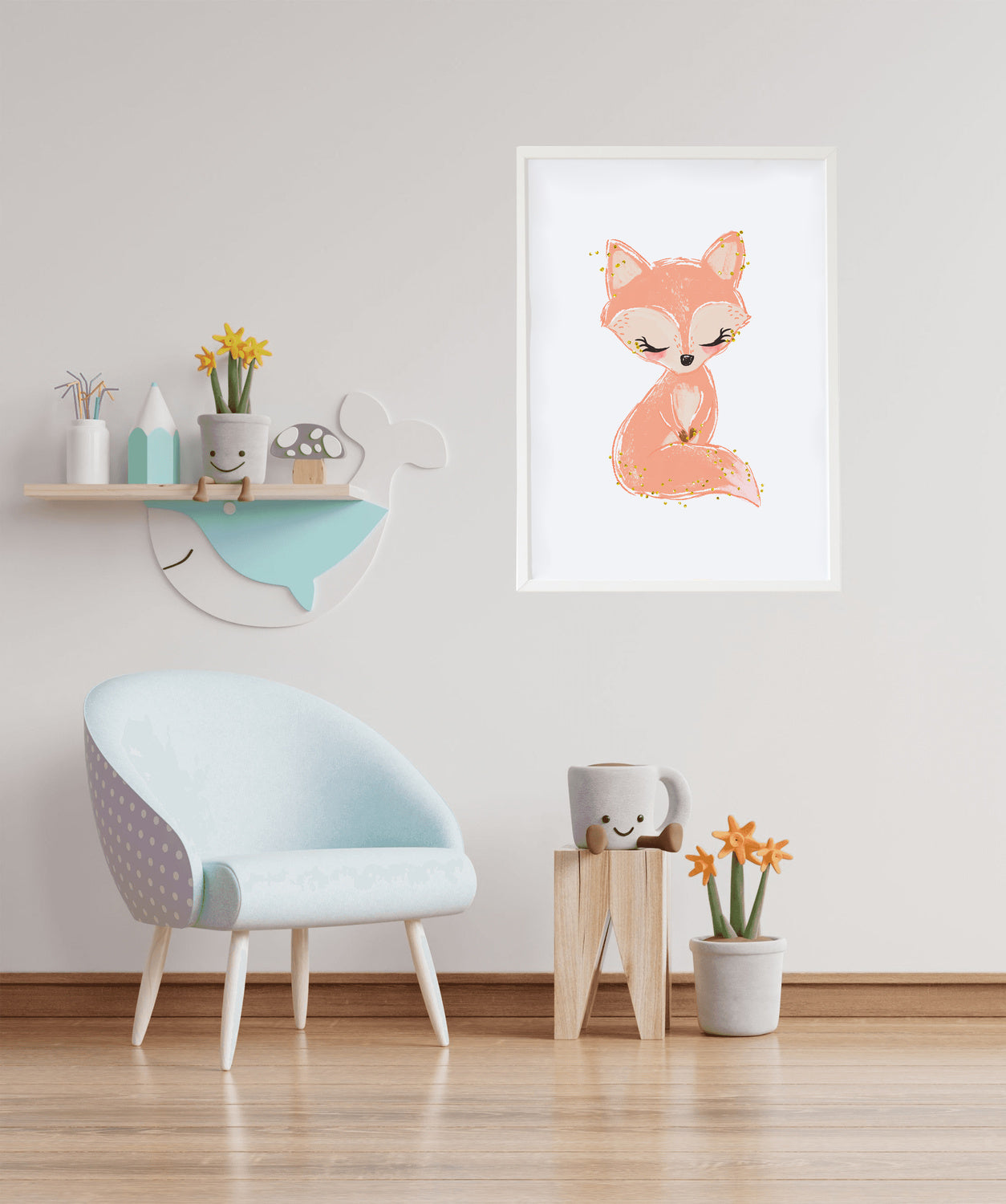 Cuadro infantil ilustracion zorro