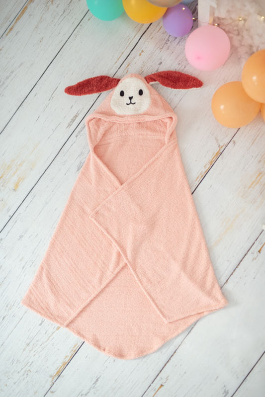 Toalla baño infantil conejo rosa