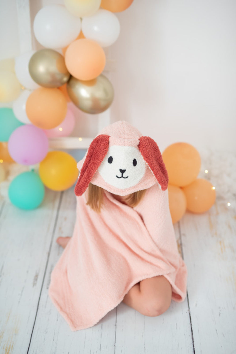 Toalla baño infantil conejo rosa