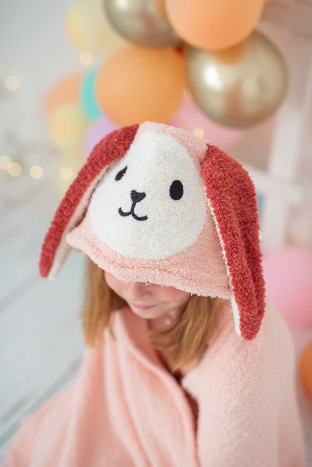 Toalla baño infantil conejo rosa