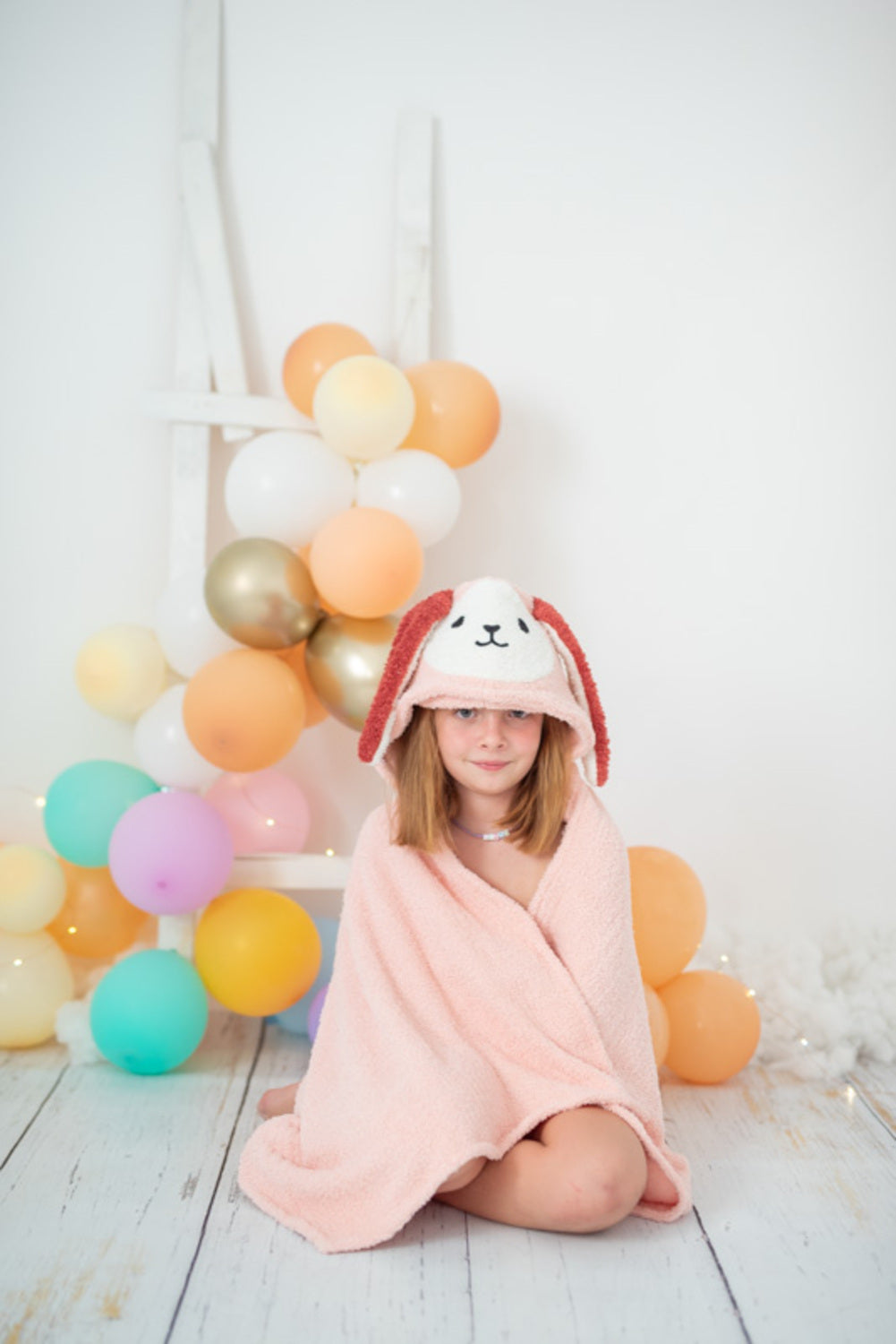 Toalla baño infantil conejo rosa