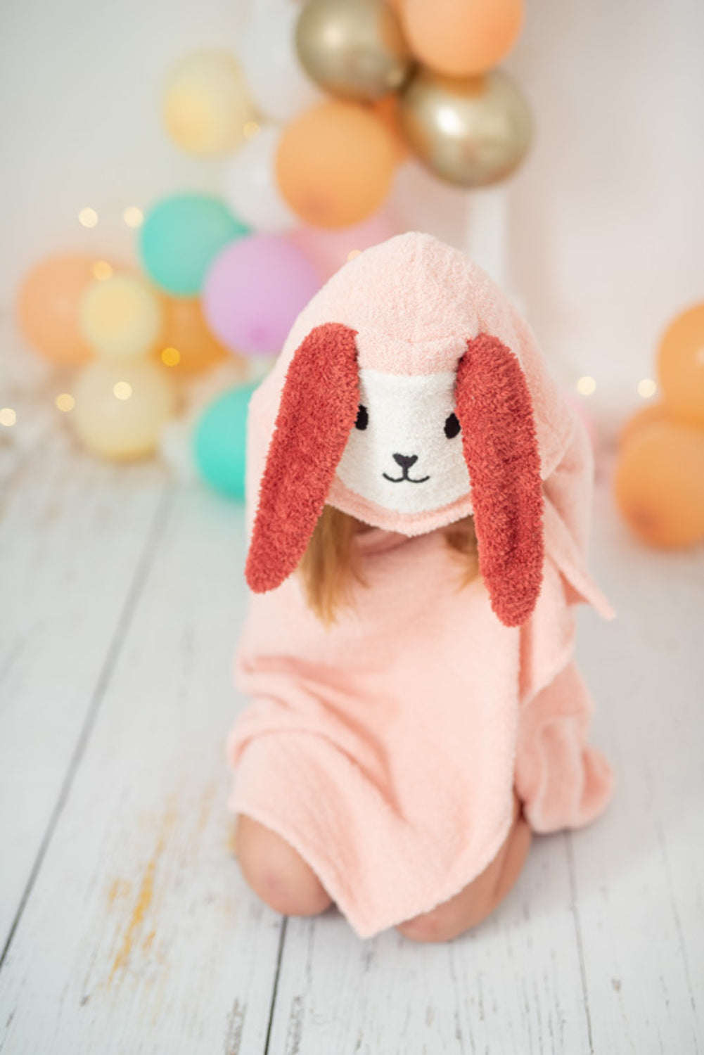 Toalla baño infantil conejo rosa