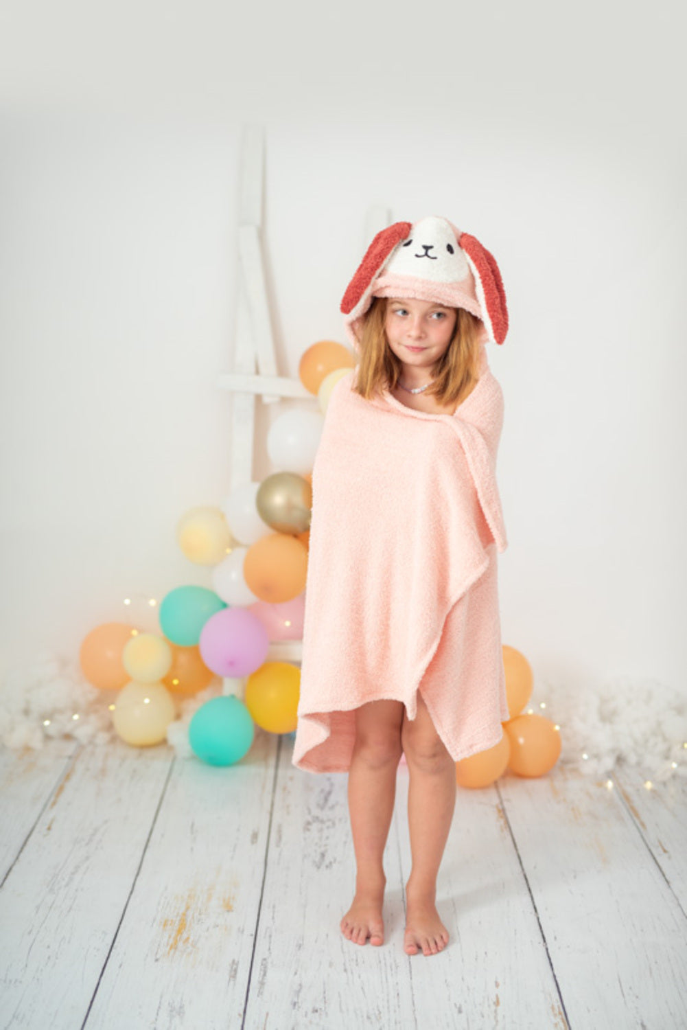 Toalla baño infantil conejo rosa
