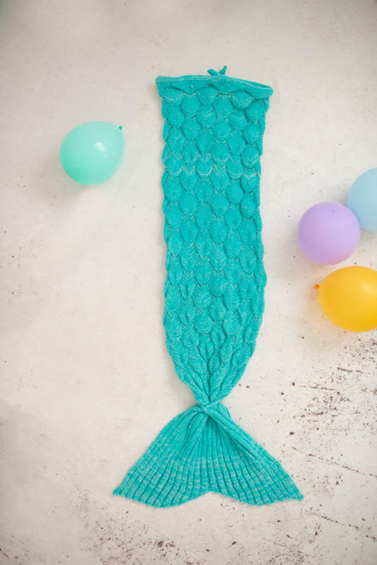 Manta infantil cola de Sirena azul turquesa Talla M