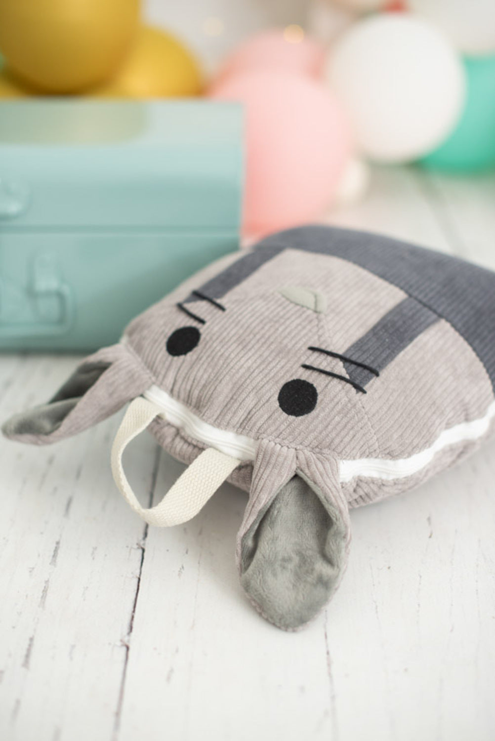 Manta infantil de viaje raton gris