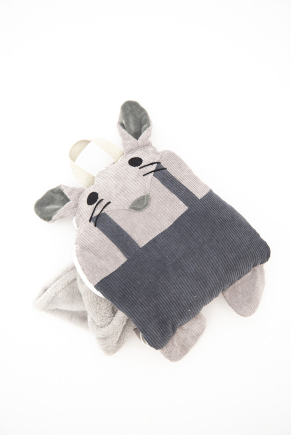 Manta infantil de viaje raton gris