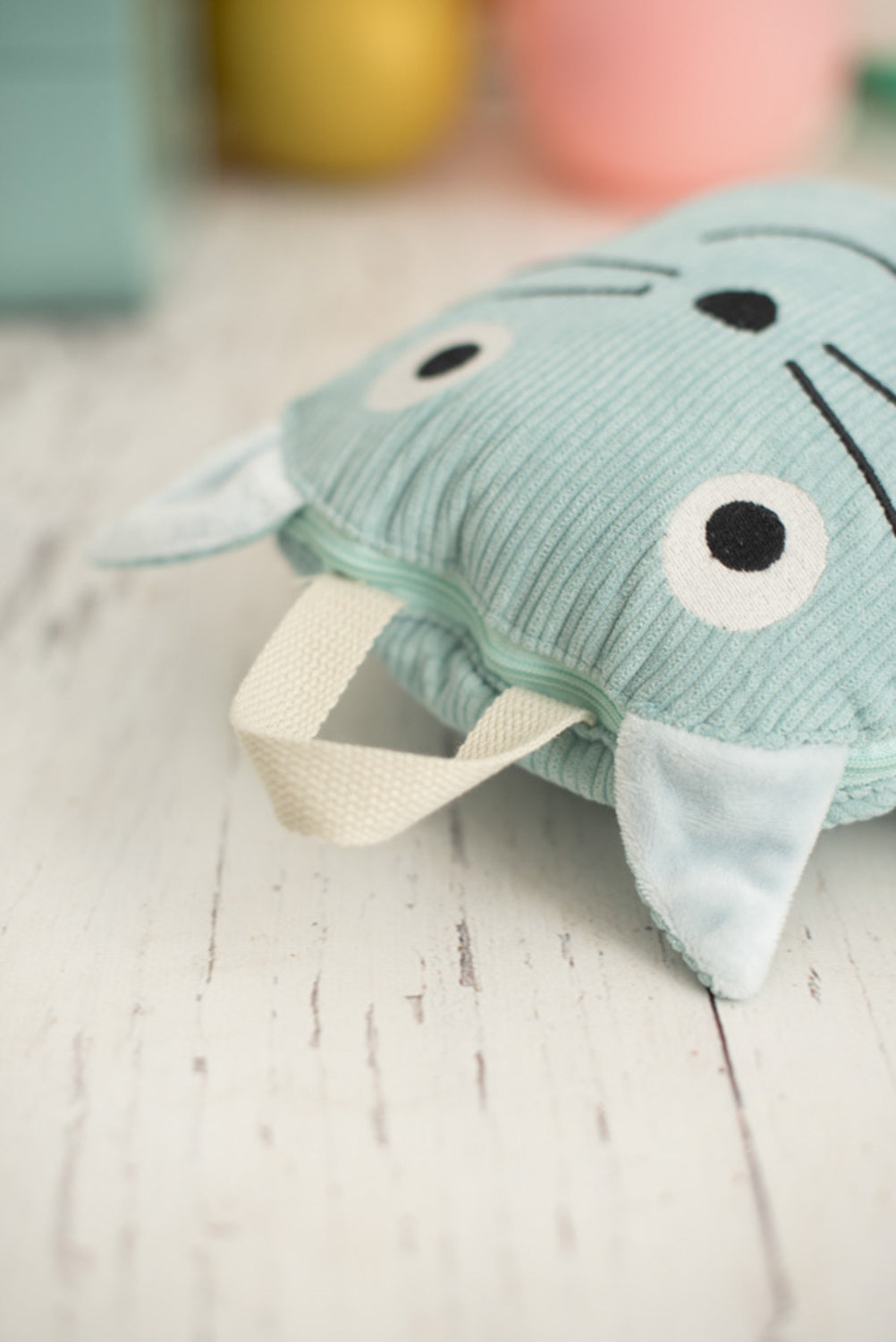 Manta infantil de viaje gato verde