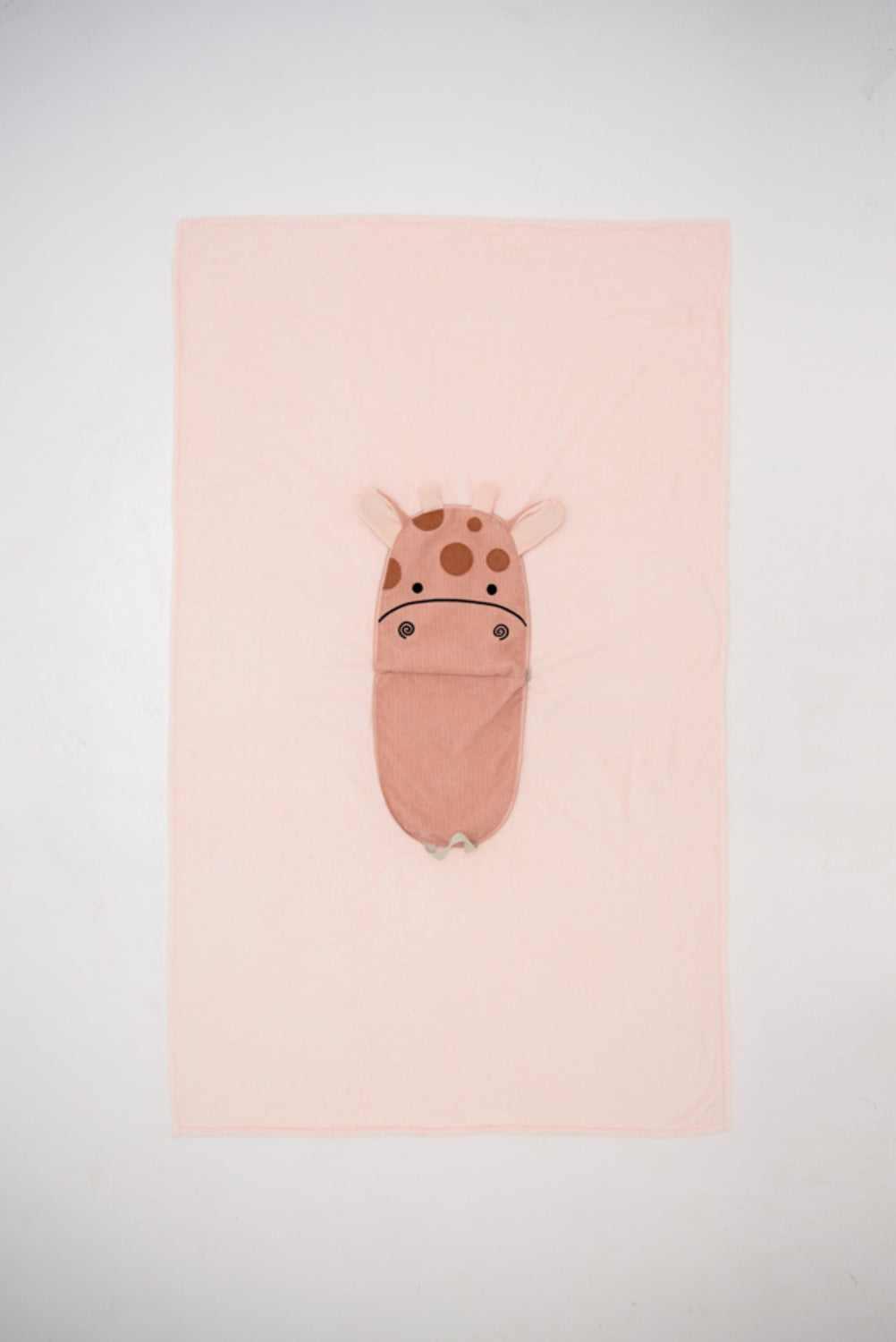 Manta infantil de viaje jirafa rosa