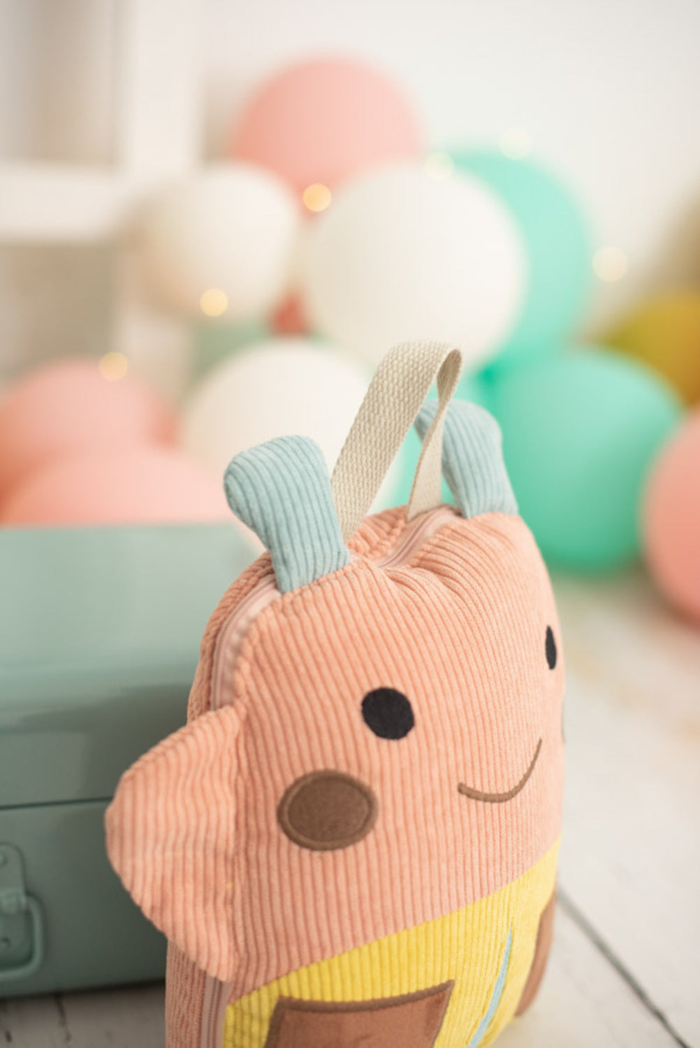 Manta infantil de viaje mariquita rosa