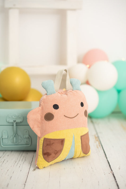 Manta infantil de viaje mariquita rosa