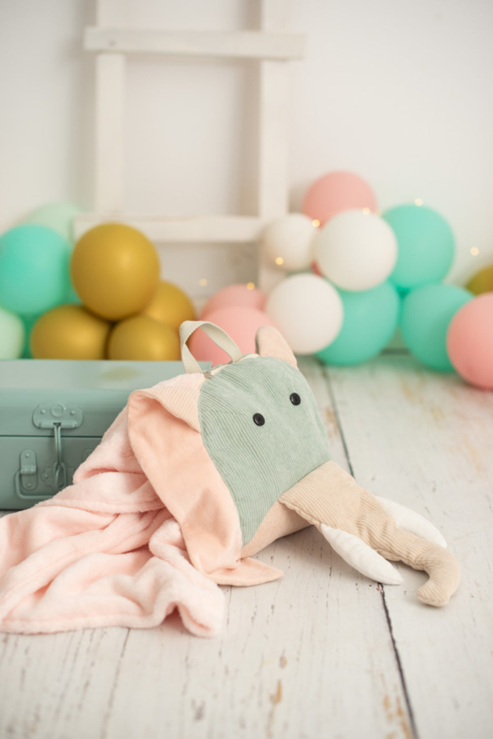 Manta infantil de viaje elefante verde