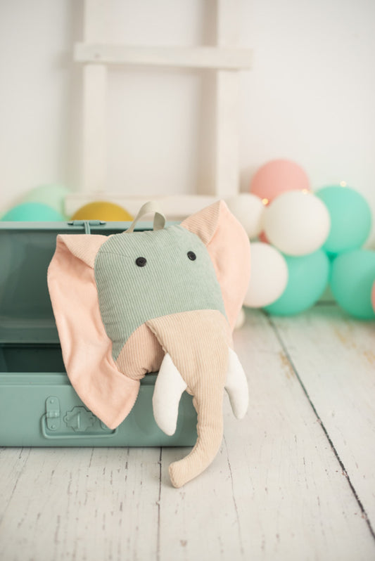 Manta infantil de viaje elefante verde