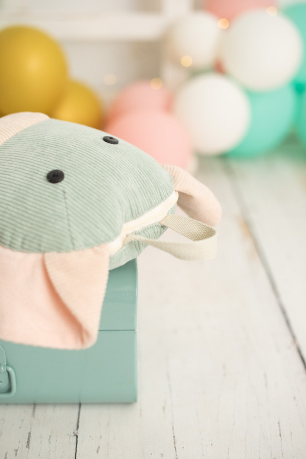 Manta infantil de viaje elefante verde