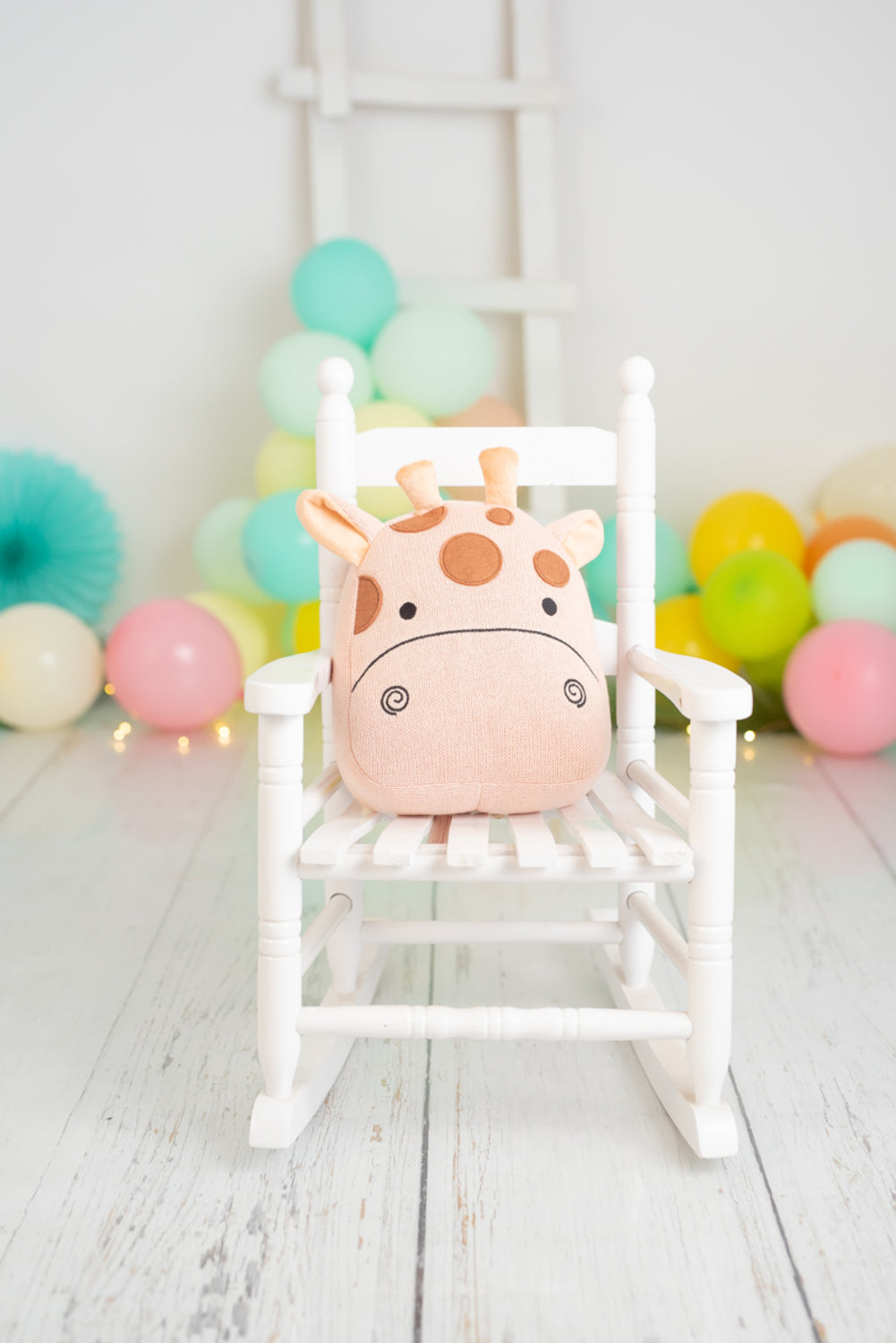 Cojin infantil jirafa rosa