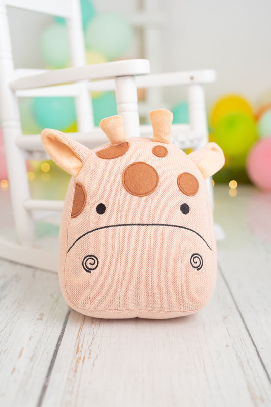 Cojin infantil jirafa rosa