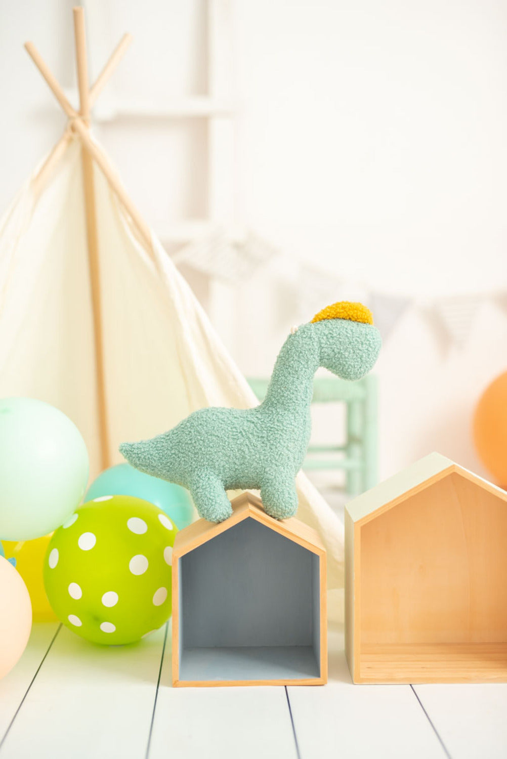 Peluche infantil bebe dinosaurio verde