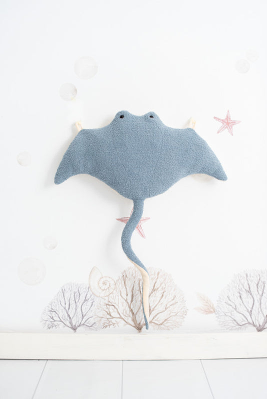 Peluche infantil de pared mantarraya azul claro