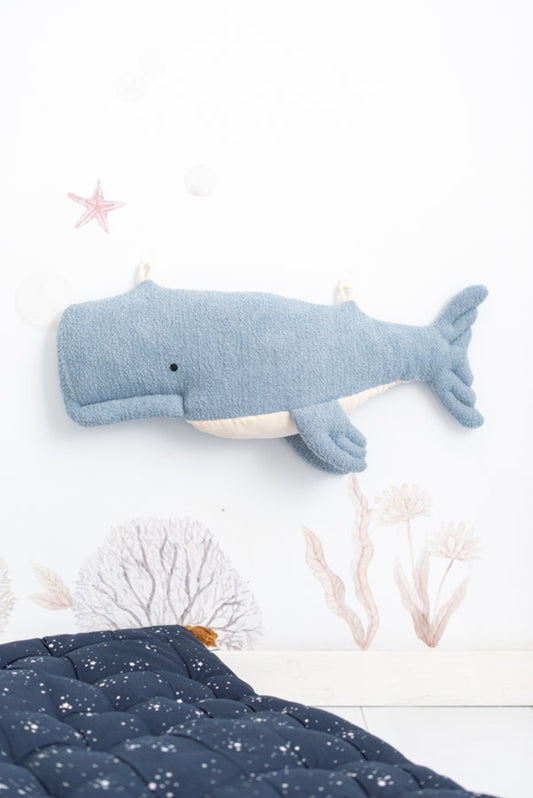 Peluche infantil de pared beluga azul claro