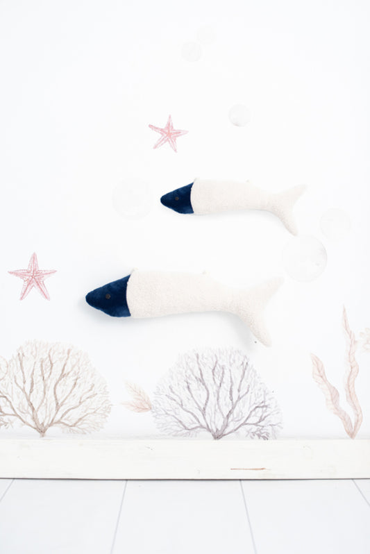 Set 2 peluches infantiles de pared formado por dos preces blancos