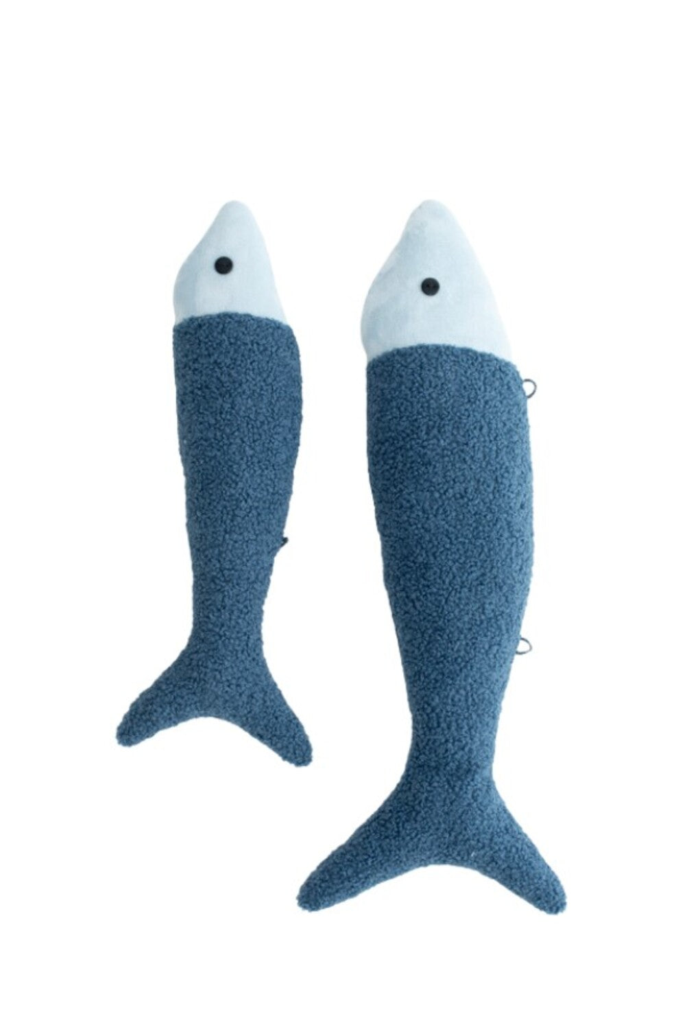 Set 3 peluches infantiles de pared formado por beluga azul oscuro y dos peces azul oscuro
