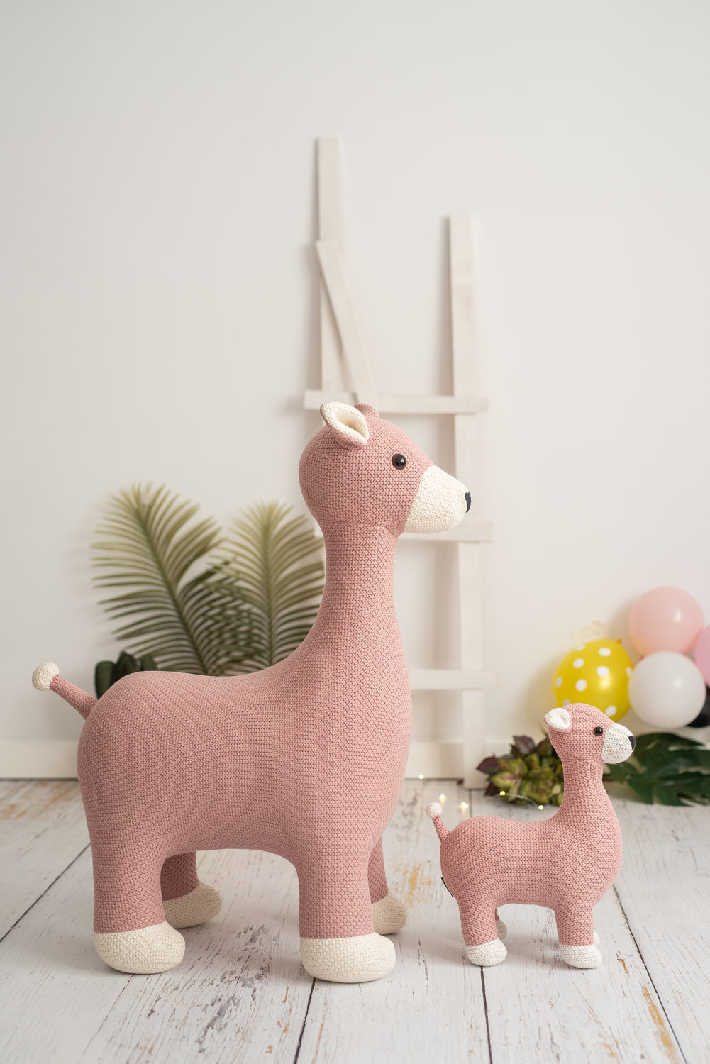 Lámina infantil familia ciervos rosa