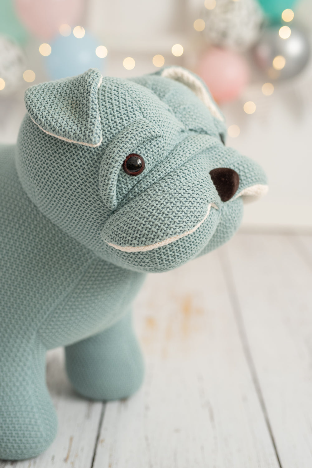 Lámina infantil perro azul verdoso