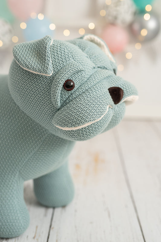 Lámina infantil perro azul verdoso