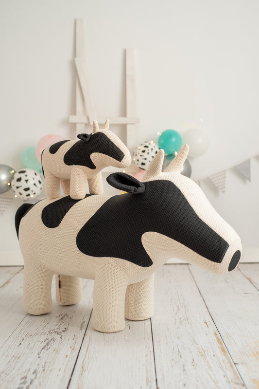 Lámina infantil familia vacas blanca y negra