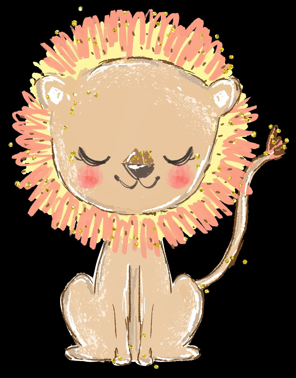 Lámina infantil leon marron