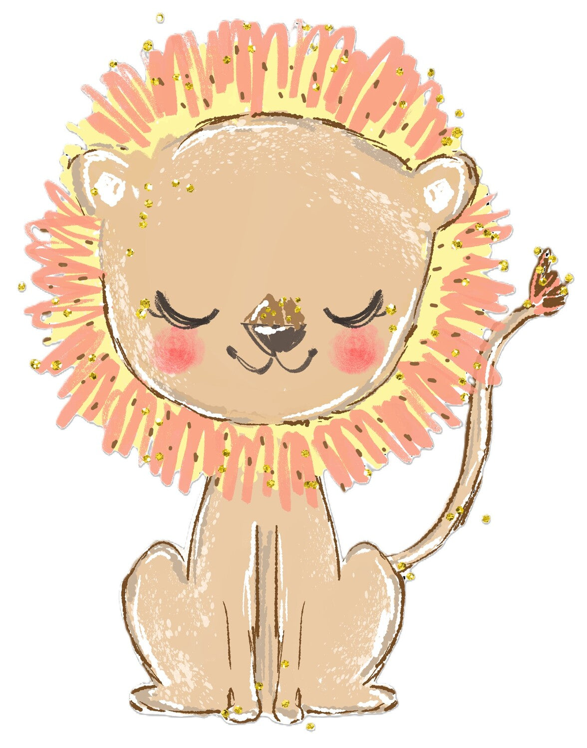 Lámina infantil leon marron