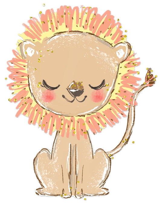 Lámina infantil leon marron