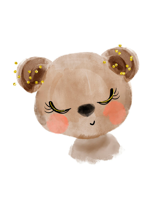 Lámina infantil oso marron