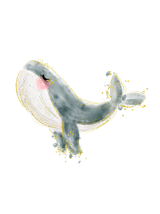 Lámina infantil ballena gris