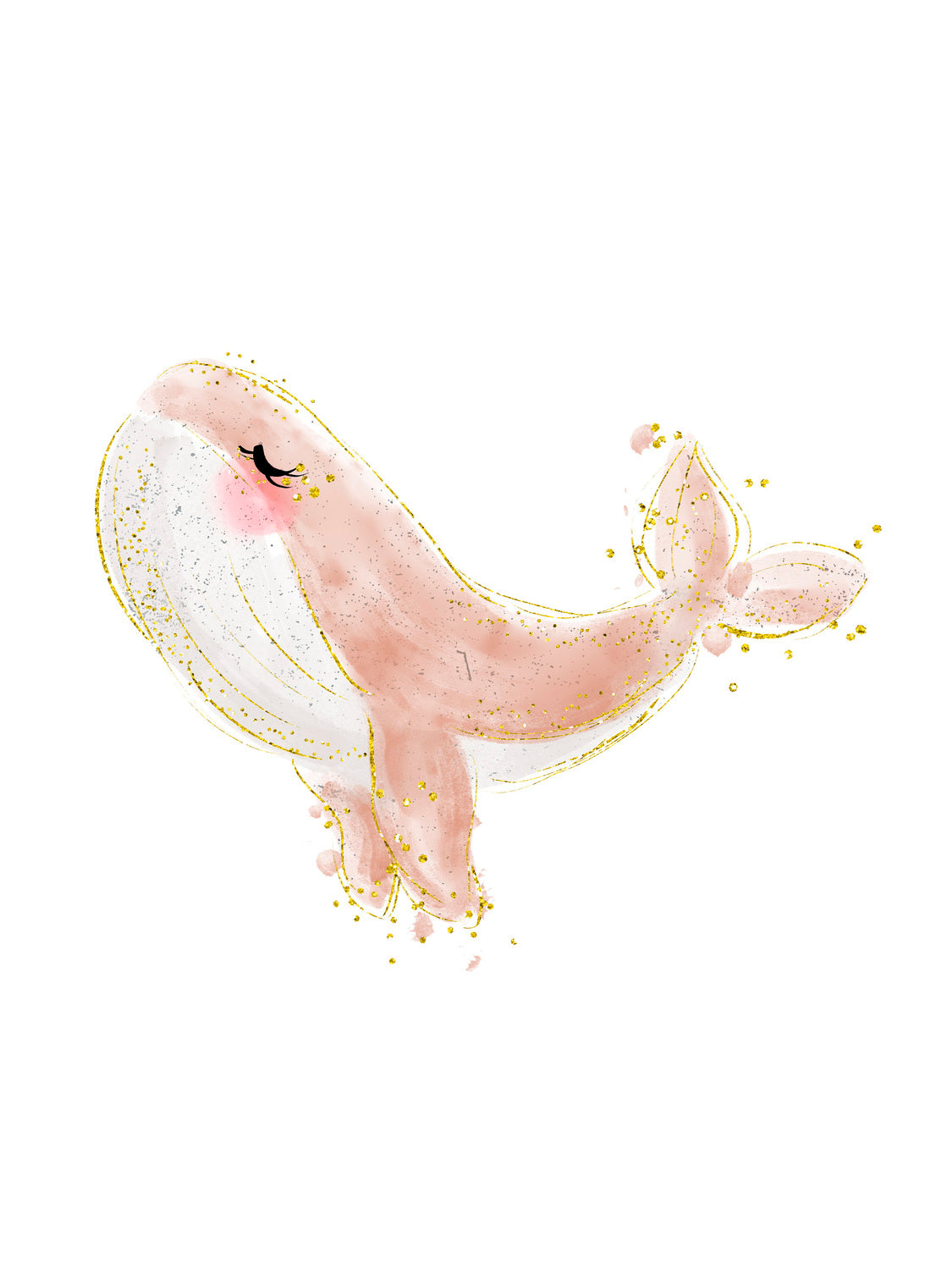 Lámina infantil ballena rosa