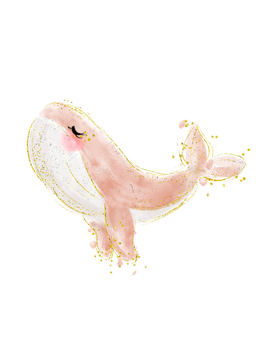 Lámina infantil ballena rosa