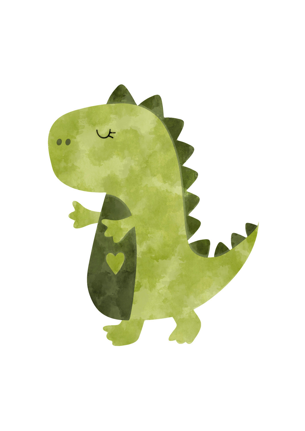 Lámina infantil dinosaurio verde