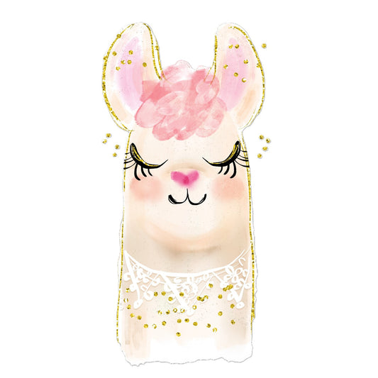 Lámina infantil llama rosa
